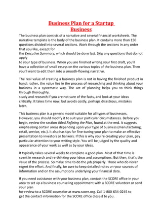 Sample of business plan | PDF