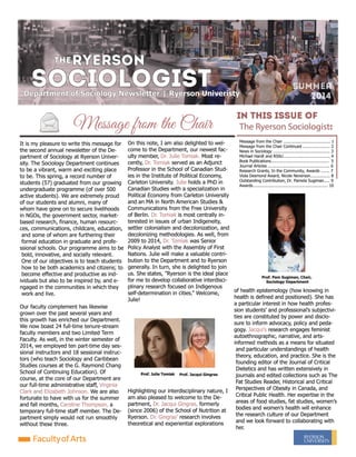 Ryerson Sociology Newsletter 2014 David Kryszjatys