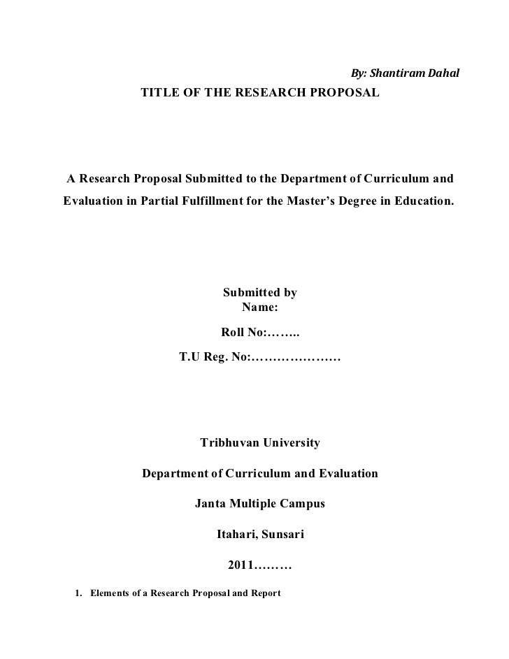 example of cover page for research proposal