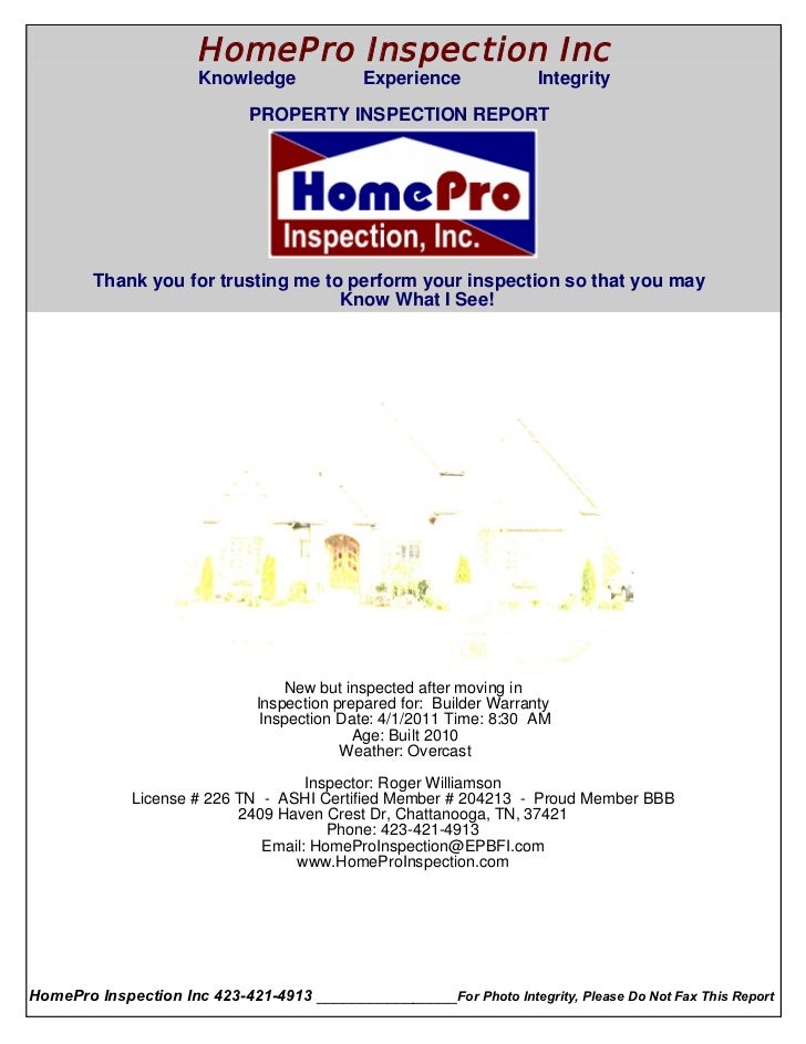 Sample one year_builder_warranty