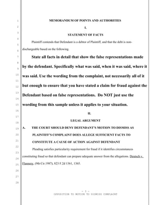 Sample opposition to motion to dismiss under rule 12(b)(6) | PDF