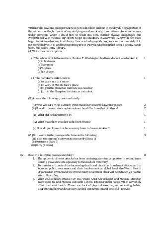 with her she gave me an opportunity to go to school for an hour in the day during a portion of
the winter months, but most...