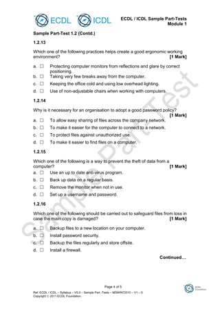 Sample part tests - mswin72010 - v1 - 0 | PDF