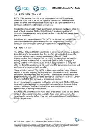 Ecdl Basic Sample part tests - mswin72010 - v1 - 0 | PDF