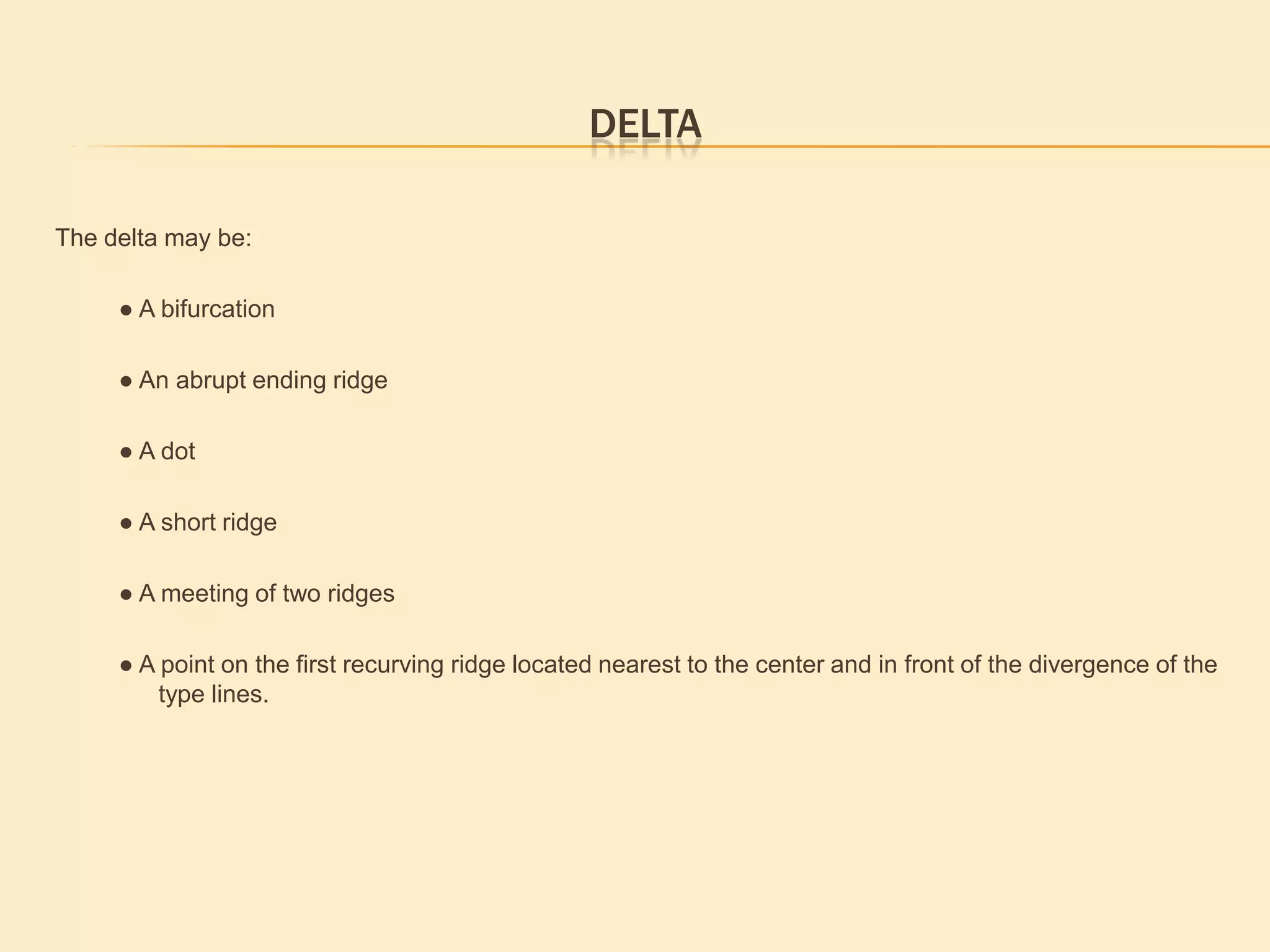 Fingerprint PatternsAll fingerprint images can be categorized into one of these three(3) main pattern groupings.  These pattern groupings are defined by their unique general characteristics. The patterns groupings can be further divided into sub-groups by means of smaller differences existing between the patterns in the same pattern group.In this course we will look at the main pattern grouping as well as the sub groups associated with them. There are a  number of rules and definitions used in determining pattern and pattern area, which we will go over in the next few slides. LoopsArchesWhorlsSimple way to remember the major pattern groups LAW