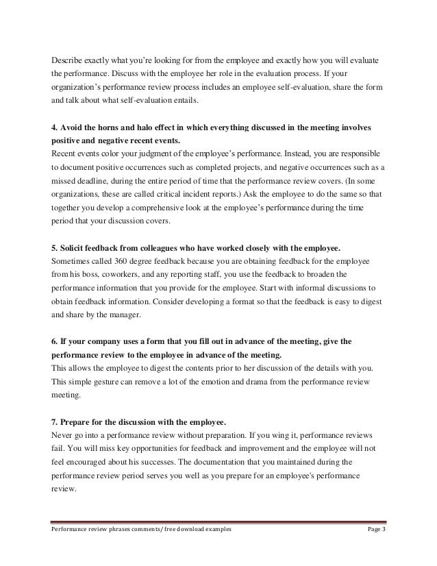 sample performance appraisal phrases self evaluation examples for performance review