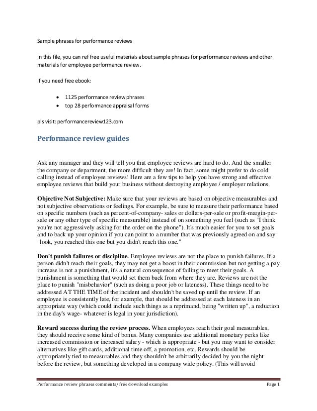 employee review sample