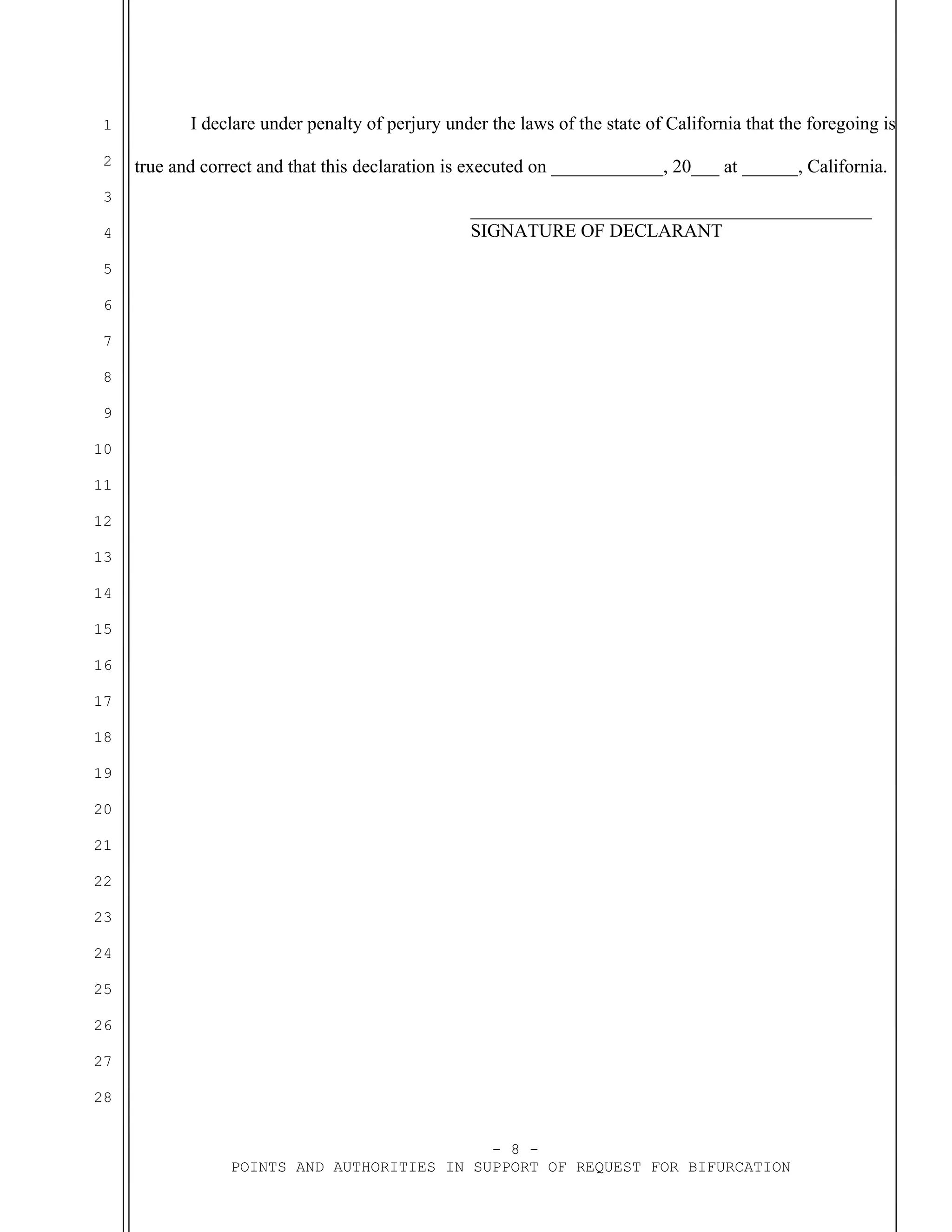 Sample california motion to bifurcate marital status pdf