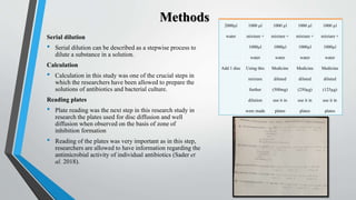 A COMPARATIVE ANALYSIS OF THE TWO METHODS (DISC DIFFUSION AND WELL ...