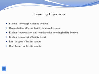 Sample ppt facility location and layout | PDF