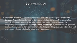 Developing Smart Brain Bot AI: Intelligent Chatbot Using NLP and Google ...
