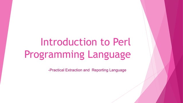 introduction to Perl _ the programming language.pptx | Programming ...