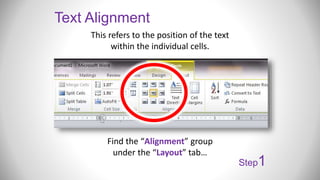 Microsoft Word: Working with Tables | PPTX