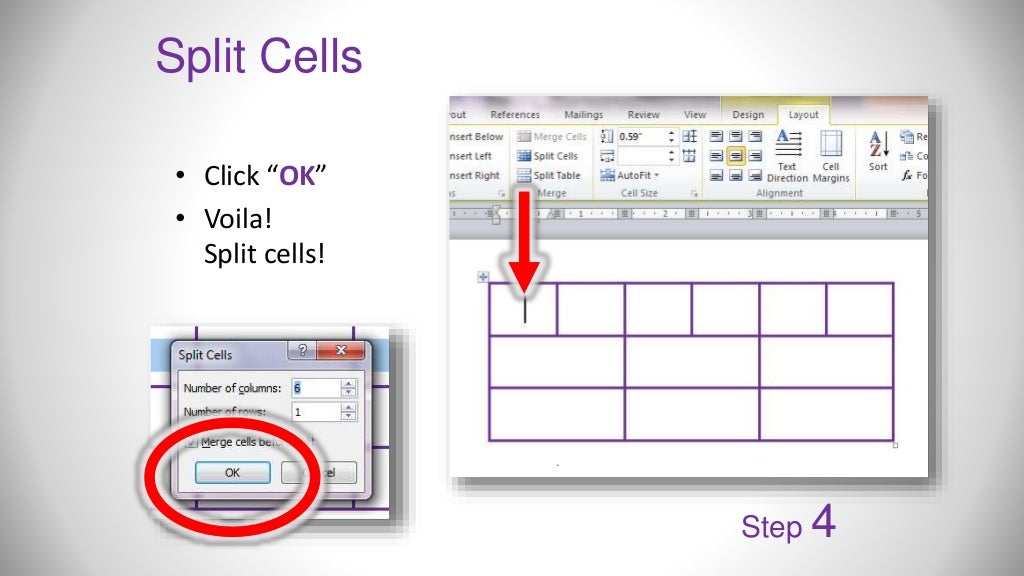 Microsoft Word Working with Tables