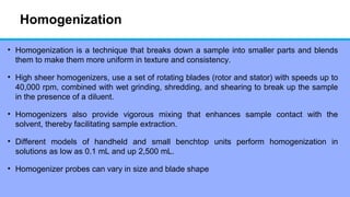 Homogenize Samples Sample preparation techniques of solid dosage forms | PPT