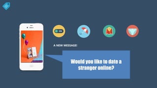 A NEW MESSAGE!
Would you like to date a
stranger online?
 