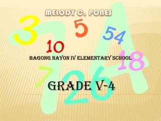 BAGONG NAYON IV ELEMENTARY SCHOOL




     GRADE V-4
 