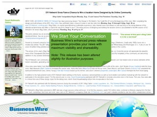 We Start Your Conversation Business Wire’s enhanced press release presentation provides your news with maximum visibility and shareability. Note: This release has been altered slightly for illustration purposes. 
