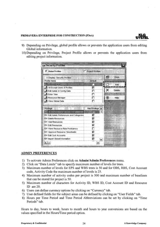 Primeavera Detailed Notes | PDF