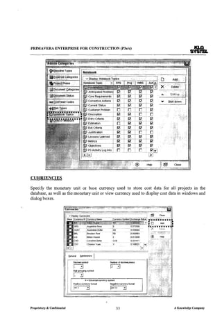 Primeavera Detailed Notes | PDF