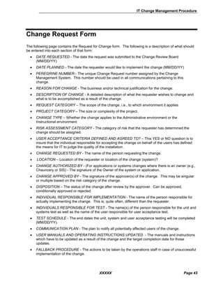 Document Change Recommendation Process Example Sample process guide_-_change_management | PDF