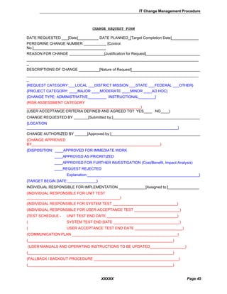 Document Change Recommendation Process Example Sample process guide_-_change_management | PDF