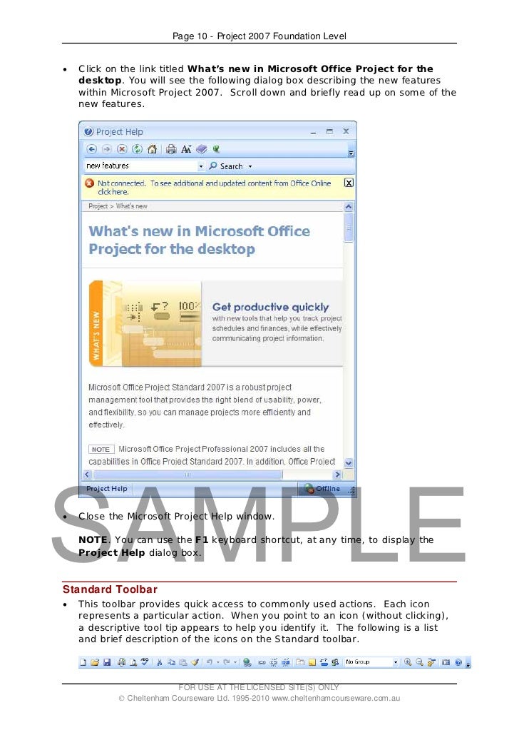ms project 2007 sample projects