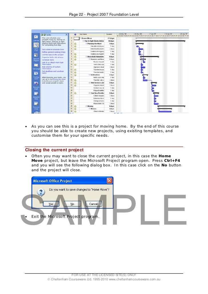ms project 2007 sample projects