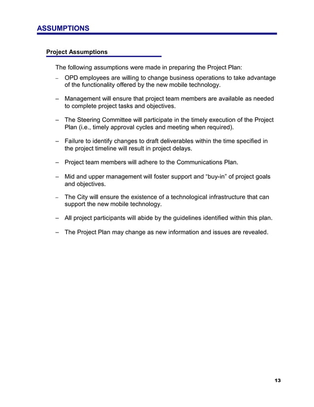 Sample project plan | PDF