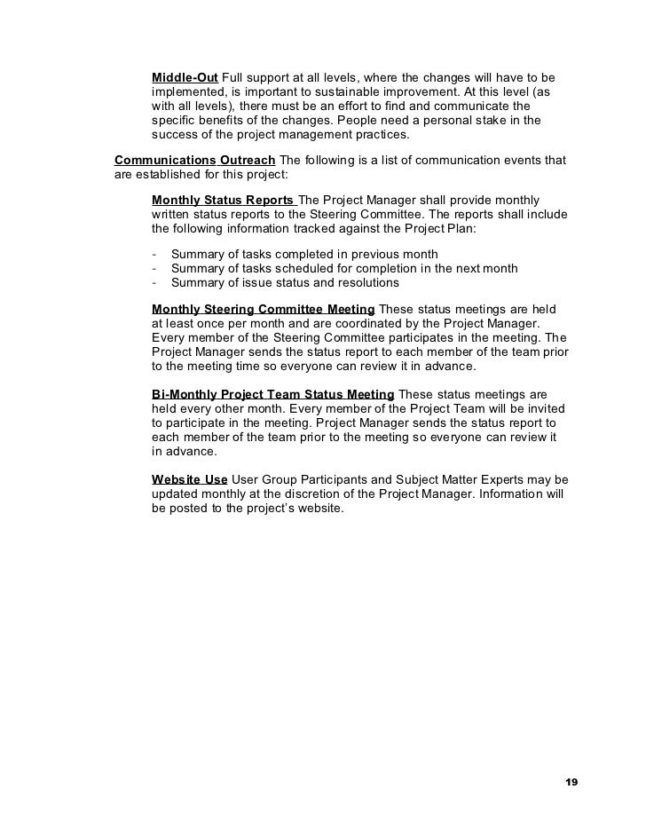sample project plan