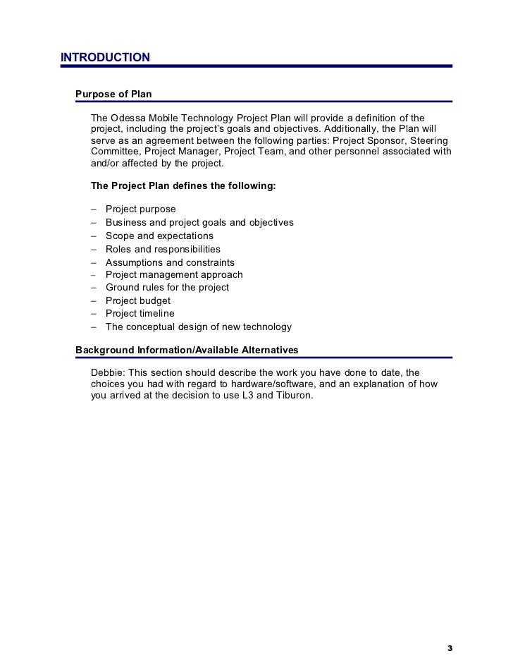 Sample Project Plan Sample Project Plan