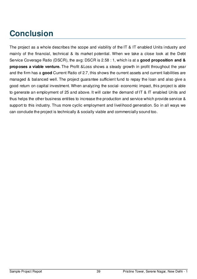 finline sample project report for bank loan project report for bank loan format