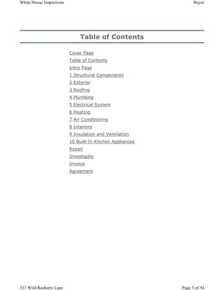 White House Inspections                                          Buyer




                               Table of Content...