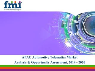 APAC Automotive Telematics Market
Analysis & Opportunity Assessment, 2014 - 2020
 