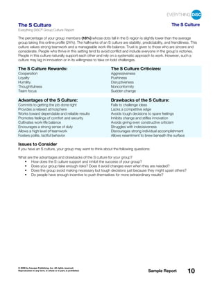 Everything DiSC - Sample Group Culture Report | PDF