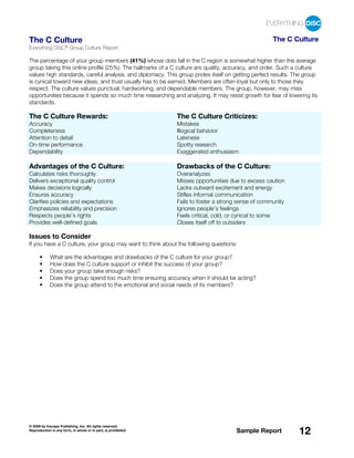 Everything DiSC - Sample Group Culture Report | PDF
