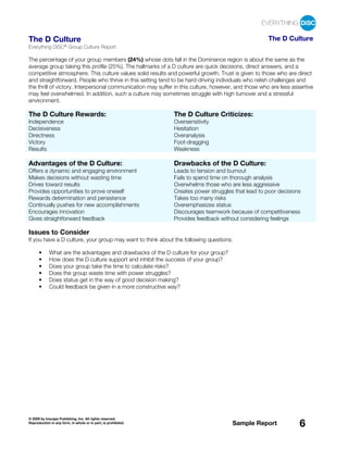 Everything DiSC - Sample Group Culture Report | PDF