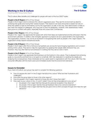 Everything DiSC - Sample Group Culture Report | PDF