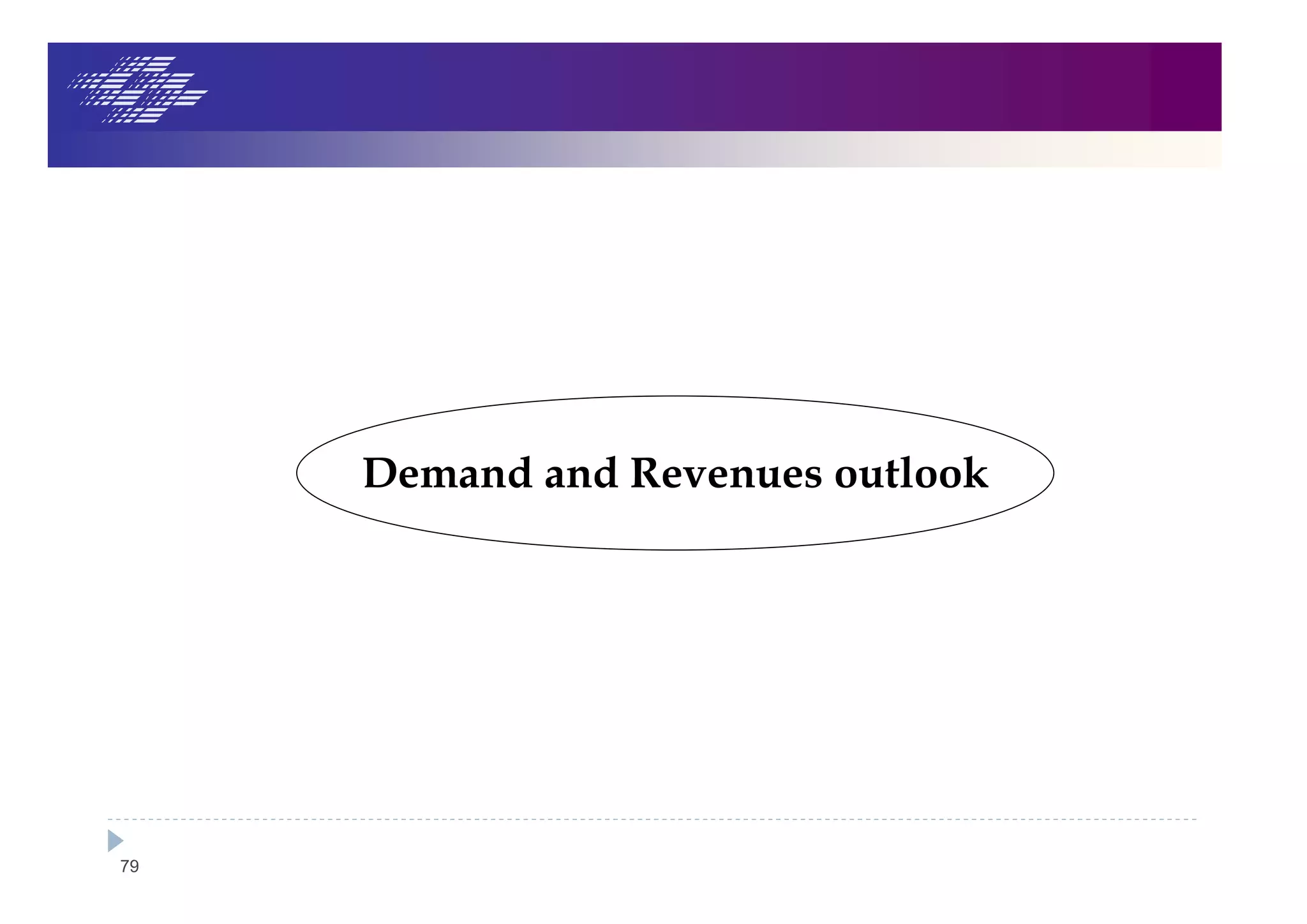 79
Demand and Revenues outlook
 