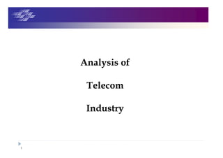 1
Analysis of
Telecom
Industry
 