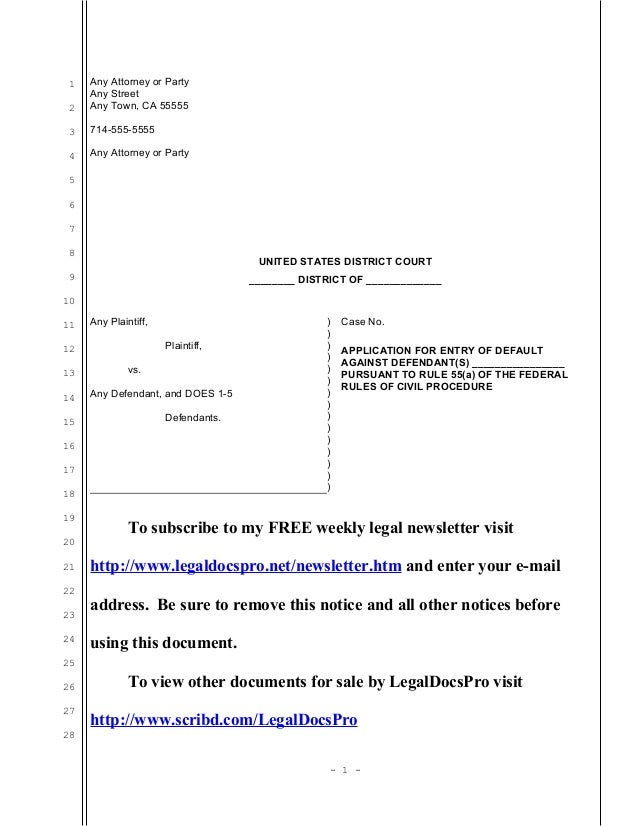 Sample request for entry of default under rule 55(a) in United States…