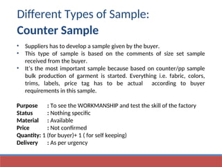 Samples presentation Apparel Marchandising | PPT