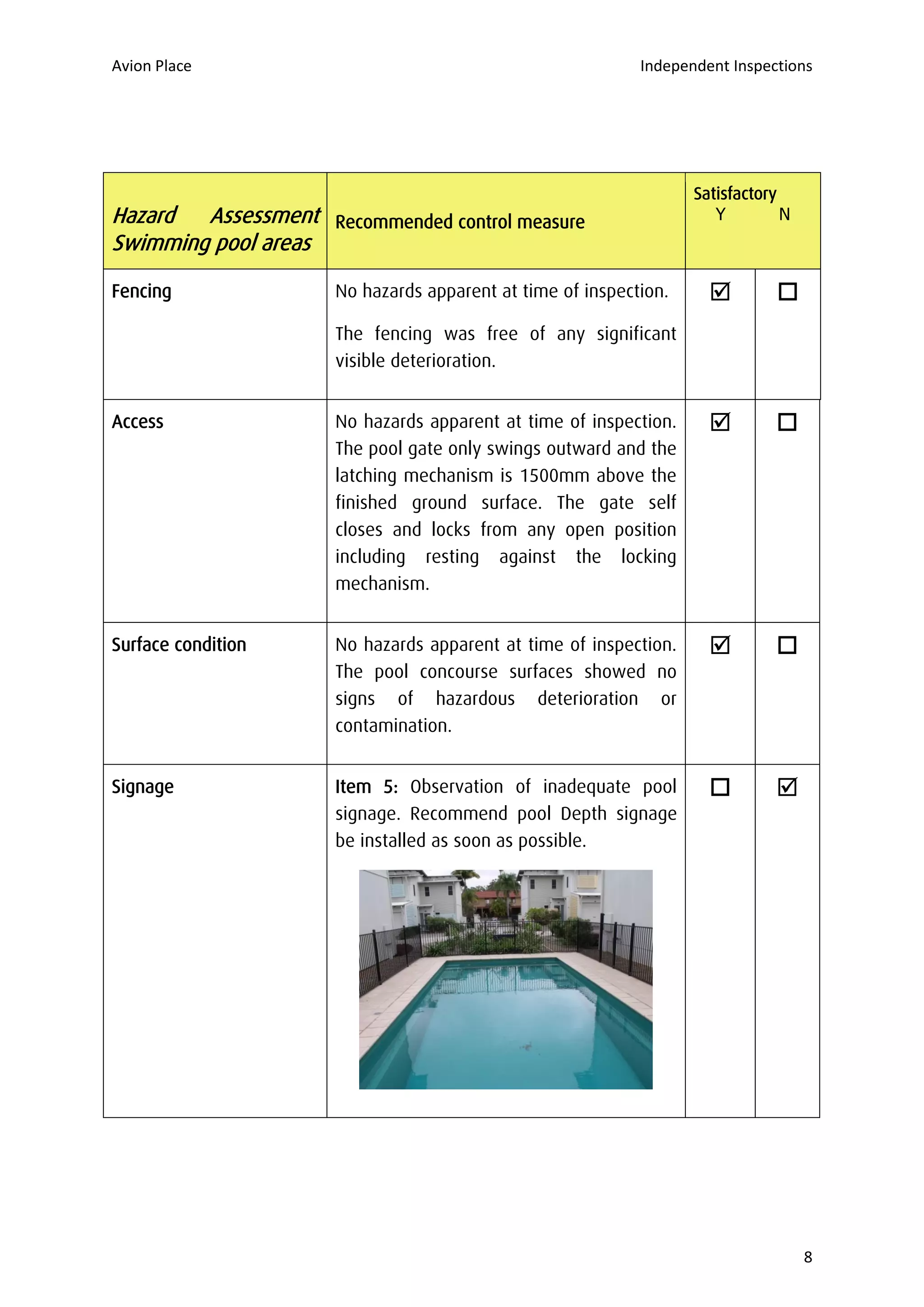 Pool Contamination Report Sample safety report | PDF