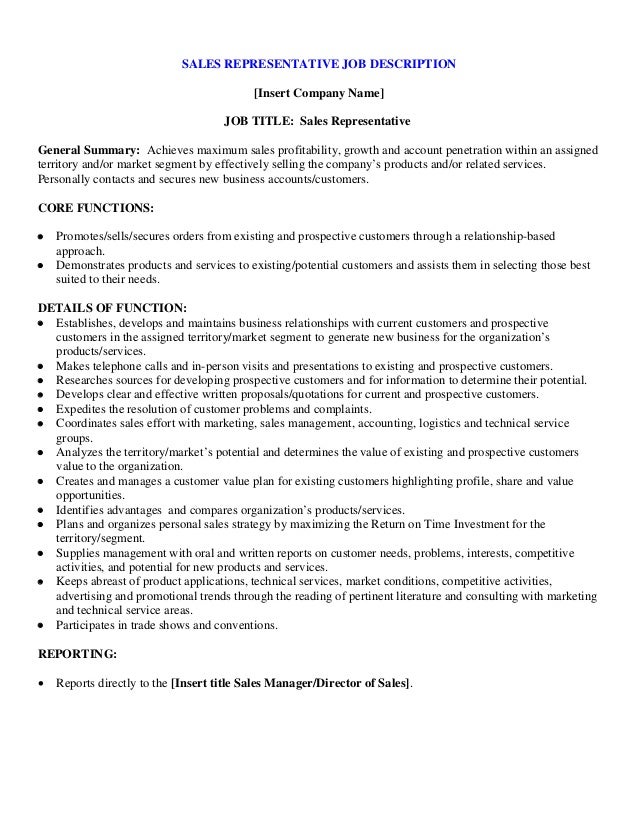 Finance Sales Representative Job Description - Sales Representative Job Description Sample Monster Com - This customer service job description sample will assist you understanding the skills for customer service representatives in order to creating a targeted resume.