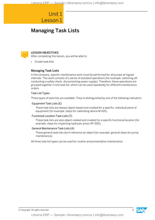 Sap Task List Examples Preventive Maintenance (PM) in SAP S/4HANA | PDF
