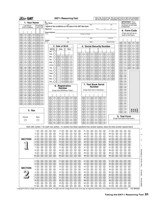 Taking the SAT I: Reasoning Test

31

 
