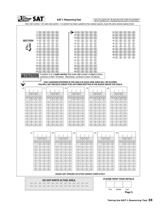 Taking the SAT I: Reasoning Test

33

 