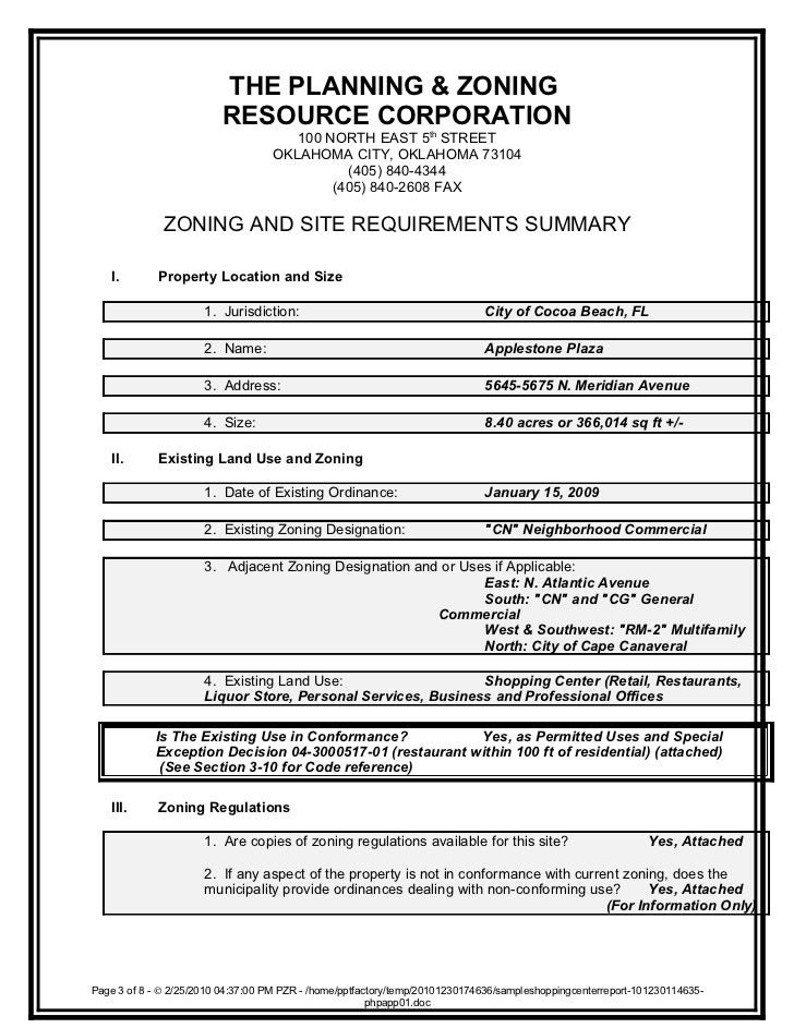 sample-shopping-center-zoning-report
