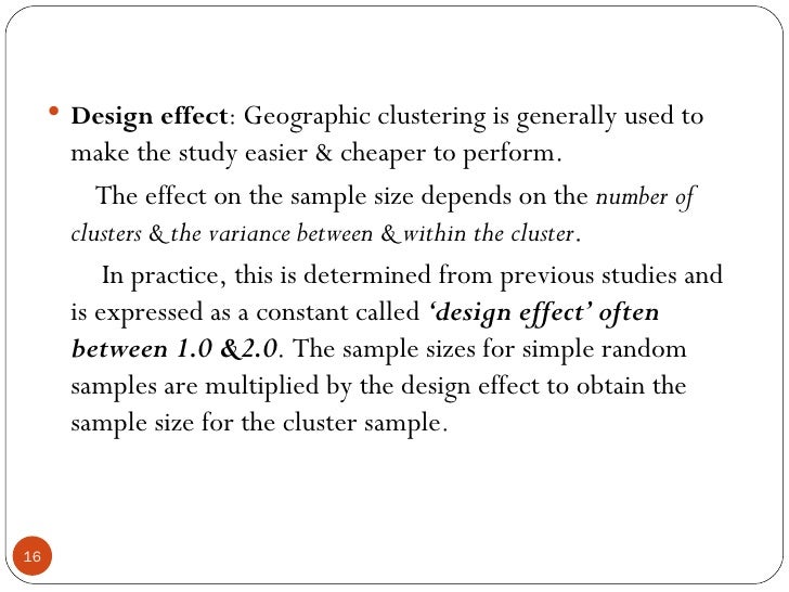 Design Effect Cluster Sling | sle size Design Effect Cluster Sling | sle size