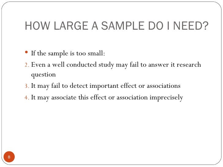 sample size large sample size